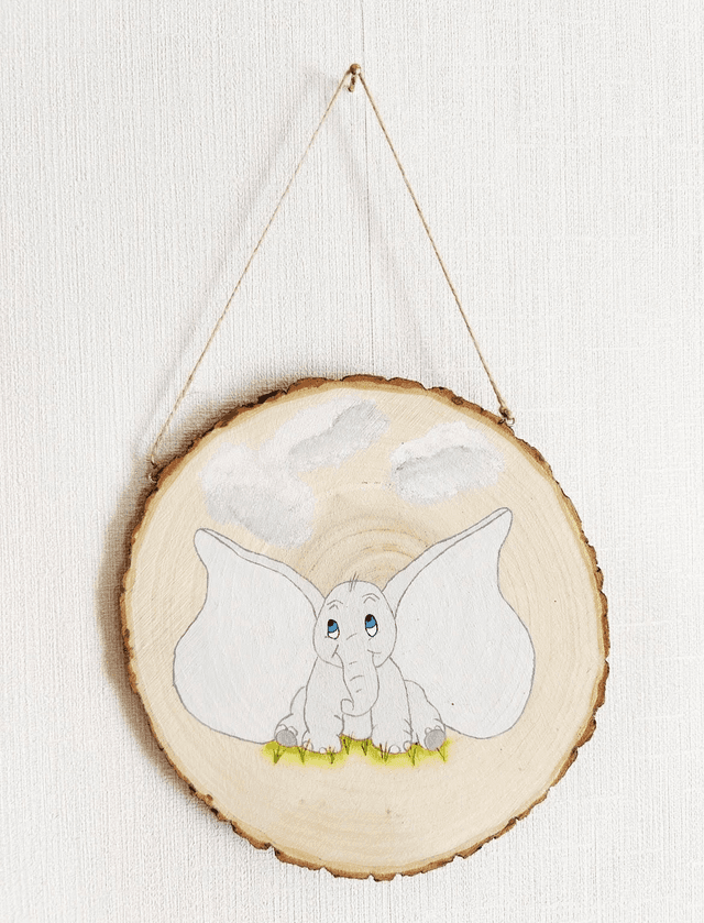 Peinture sur bois décorative d&#039;éléphant avec ciel personnalisable 