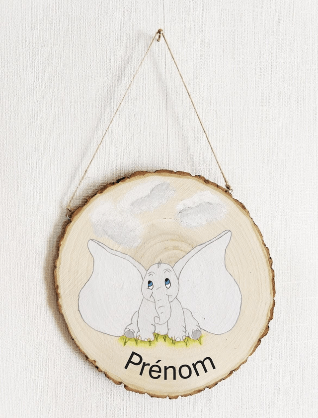 Peinture sur bois décorative d'éléphant avec ciel personnalisable