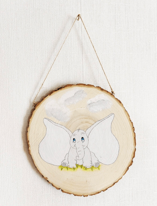 Peinture sur bois décorative d'éléphant avec ciel personnalisable