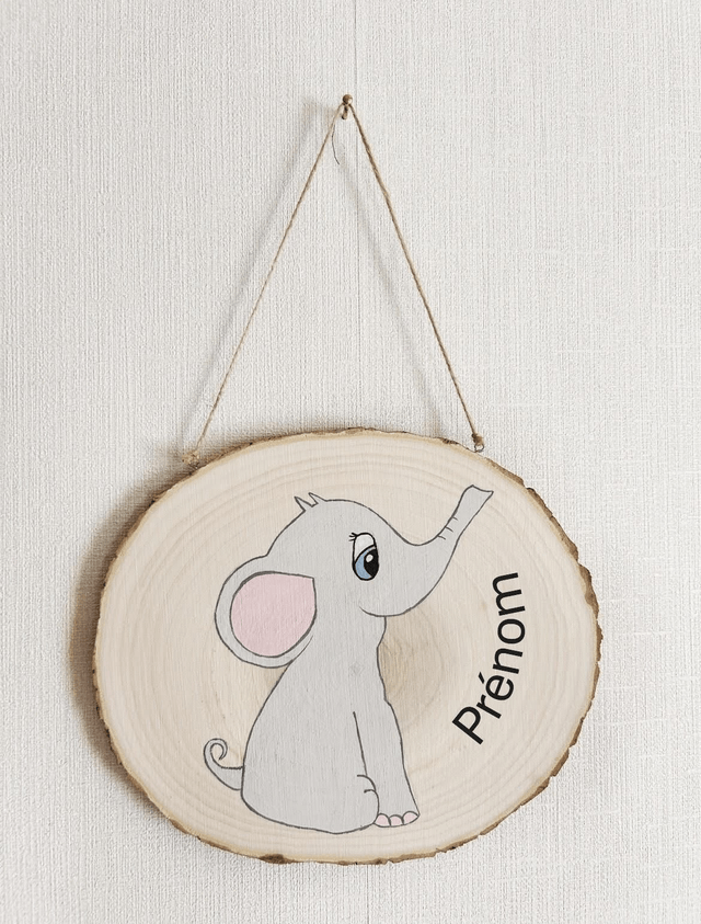 Peinture sur bois décorative d'éléphant personnalisable